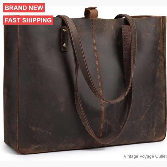 Handbags - Genuine Leather Large Tote Bag for Women Work Purse Shoulder Bag